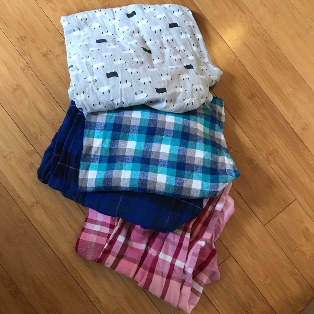 Lot of four flannel pajama pants